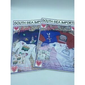 Vintage Lot Of 2 No See Fabric Appliqué Easter Spring Bunnies Chicks Iron On NEW